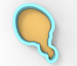 A 3D rendering of a blue-bordered cookie cutter with a yellow-colored interior, designed to cut out cookies.