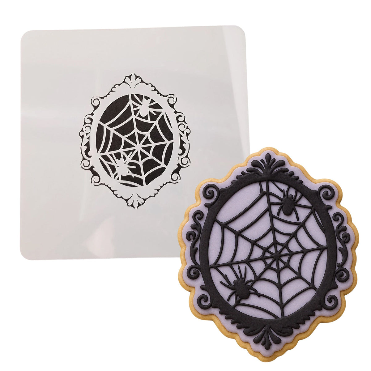 Spider Web Frame Cookie Cutter | Stamp | Stencil #1 Halloween / Fall Cookie Cutter Lady MINI - 2 Inches (5cm) Stencil ONLY 