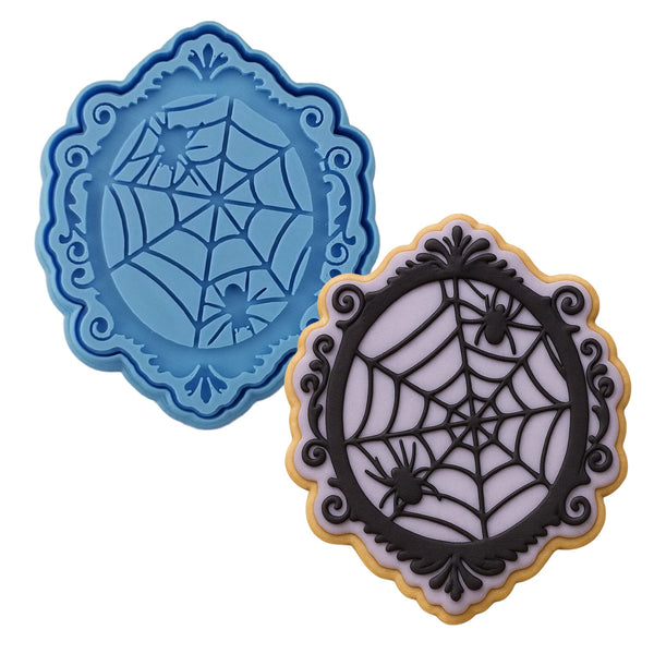 Spider Web Frame Cookie Cutter | Stamp | Stencil #1 Halloween / Fall Cookie Cutter Lady 