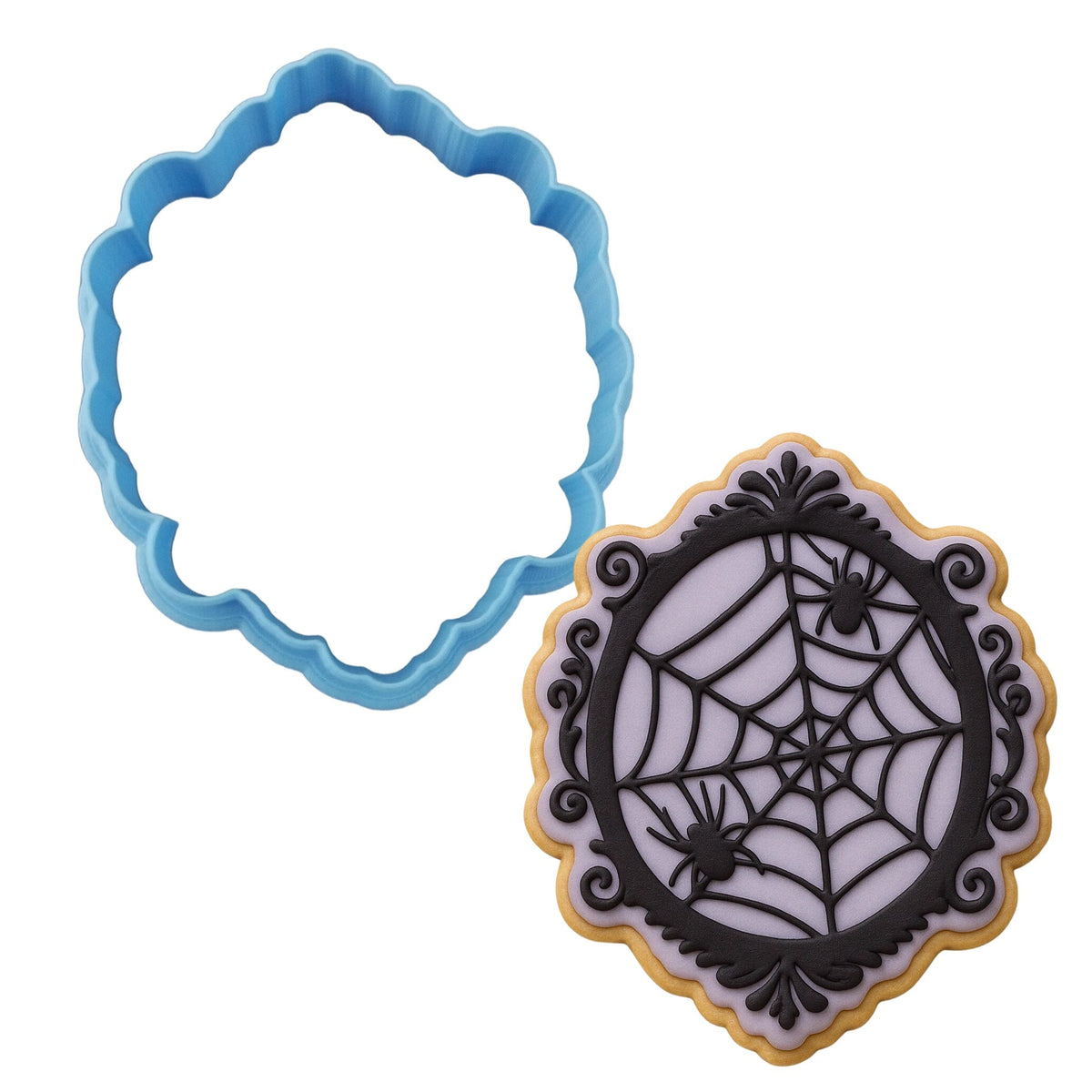 Spider Web Frame Cookie Cutter | Stamp | Stencil #1 Halloween / Fall Cookie Cutter Lady 