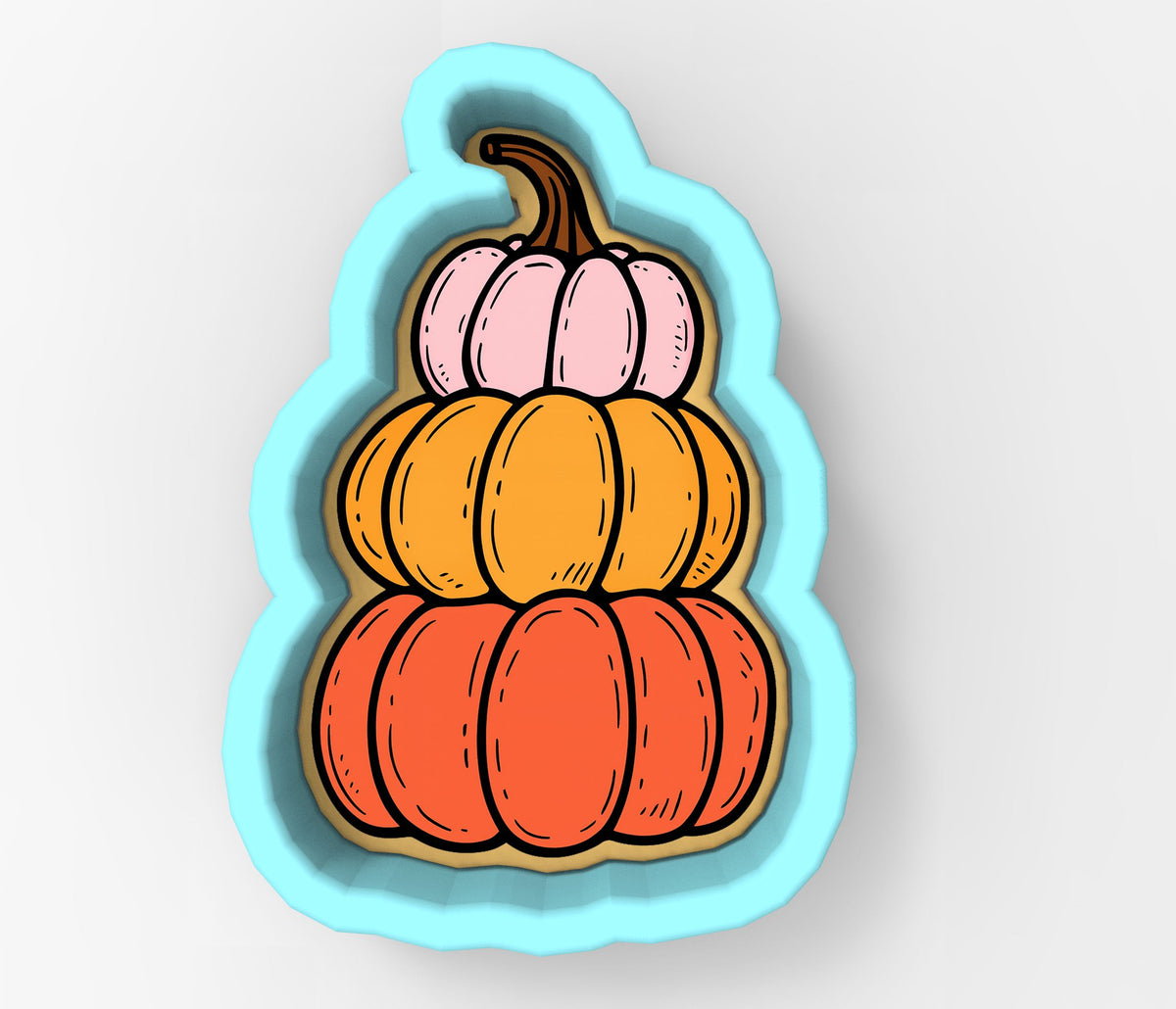 Stacked Pumpkins Trio Cookie Cutter | Stamp | Stencil - SHARP EDGES - FAST Shipping - Choose Your Own Size! #1