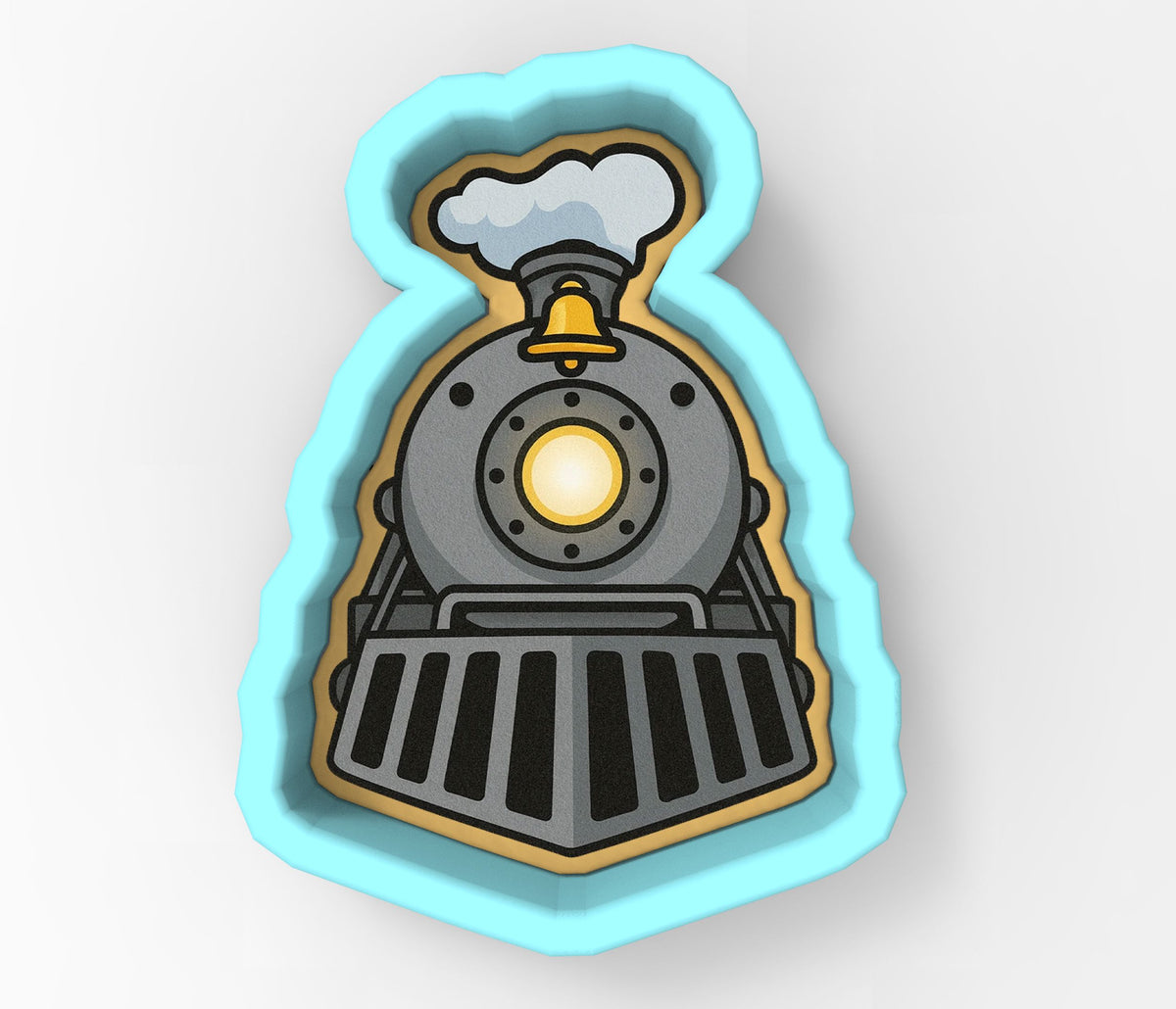 Steam Locomotive Front Cookie Cutter | Stamp | Stencil - SHARP EDGES - FAST Shipping - Choose Your Own Size! #1
