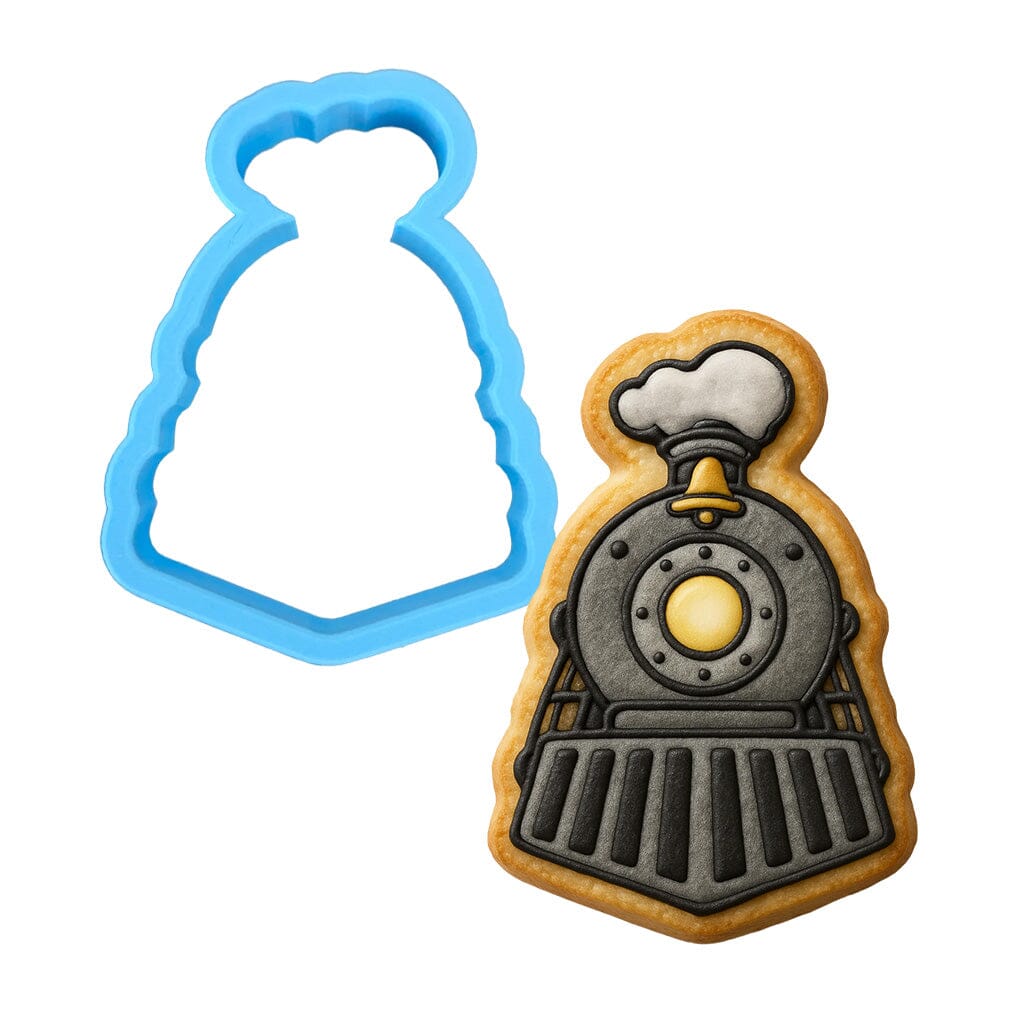 Steam Locomotive Front Cookie Cutter | Stamp | Stencil - SHARP EDGES - FAST Shipping - Choose Your Own Size! #1 Cookie Cutter Lady LITTLE - 3 Inches (7.62cm) Cookie Cutter ONLY (Outline) 