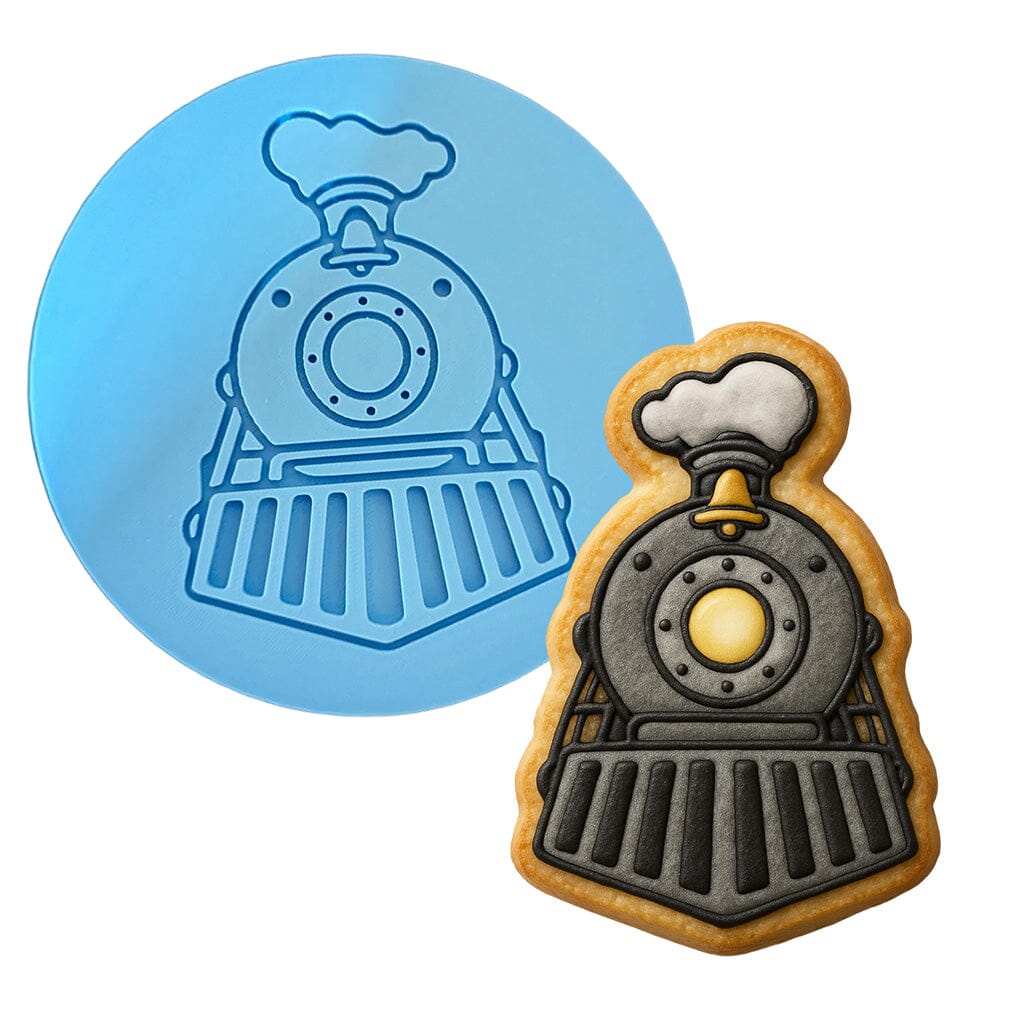 Steam Locomotive Front Cookie Cutter | Stamp | Stencil - SHARP EDGES - FAST Shipping - Choose Your Own Size! #1 Cookie Cutter Lady LITTLE - 3 Inches (7.62cm) Debosser ONLY 