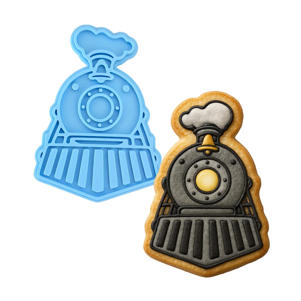 Steam Locomotive Front Cookie Cutter | Stamp | Stencil - SHARP EDGES - FAST Shipping - Choose Your Own Size! #1 Cookie Cutter Lady LITTLE - 3 Inches (7.62cm) Stamp ONLY 