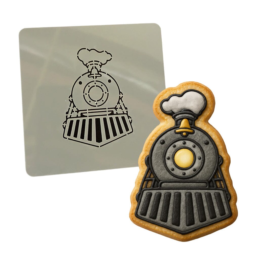 Steam Locomotive Front Cookie Cutter | Stamp | Stencil - SHARP EDGES - FAST Shipping - Choose Your Own Size! #1 Cookie Cutter Lady LITTLE - 3 Inches (7.62cm) Stencil ONLY 