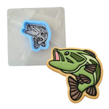 Striped Bass Cookie Cutter | Stamp | Stencil #1 Animals & Dinosaurs Cookie Cutter Lady MINI - 2 Inches (5cm) **BUNDLE** Cutter + Stencil 