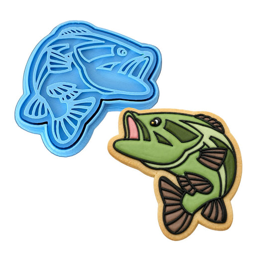 Striped Bass Cookie Cutter | Stamp | Stencil #1 Animals & Dinosaurs Cookie Cutter Lady MINI - 2 Inches (5cm) **BUNDLE** Cutter + Stamp 
