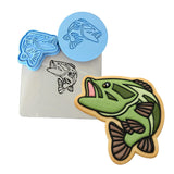 Striped Bass Cookie Cutter | Stamp | Stencil #1 Animals & Dinosaurs Cookie Cutter Lady MINI - 2 Inches (5cm) **FULL SET BUNDLE** Cutter + Stamp + Stencil + Debosser **BEST DEAL** 
