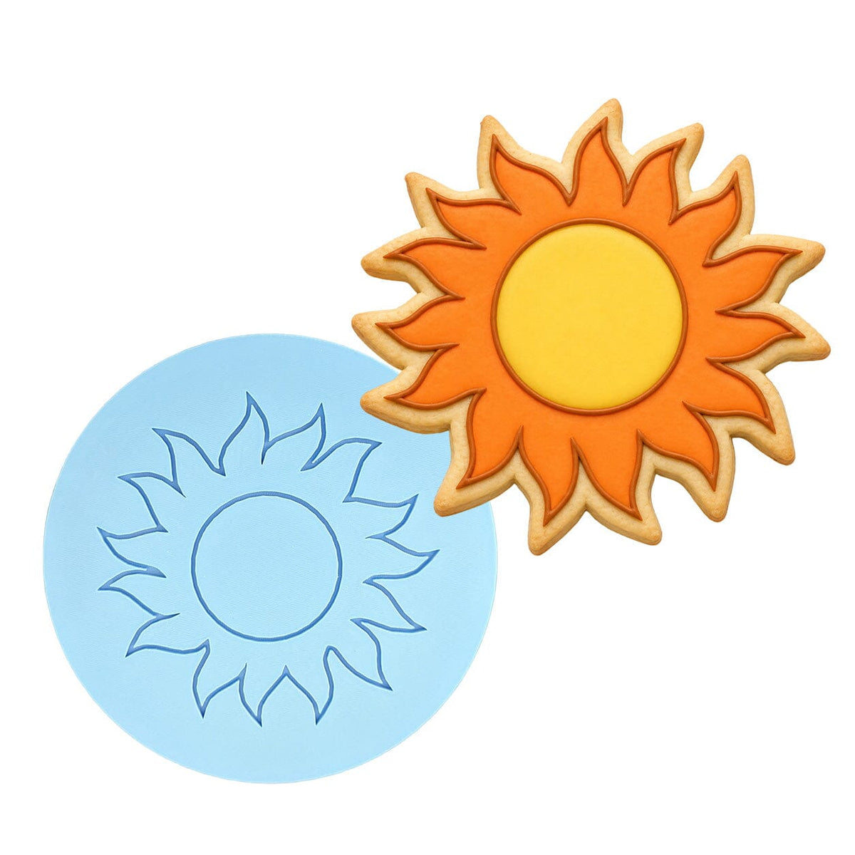 Sun Cookie Cutter | Stamp | Stencil #1 Beach / Summer Cookie Cutter Lady MINI - 2 Inches (5cm) Debosser ONLY 