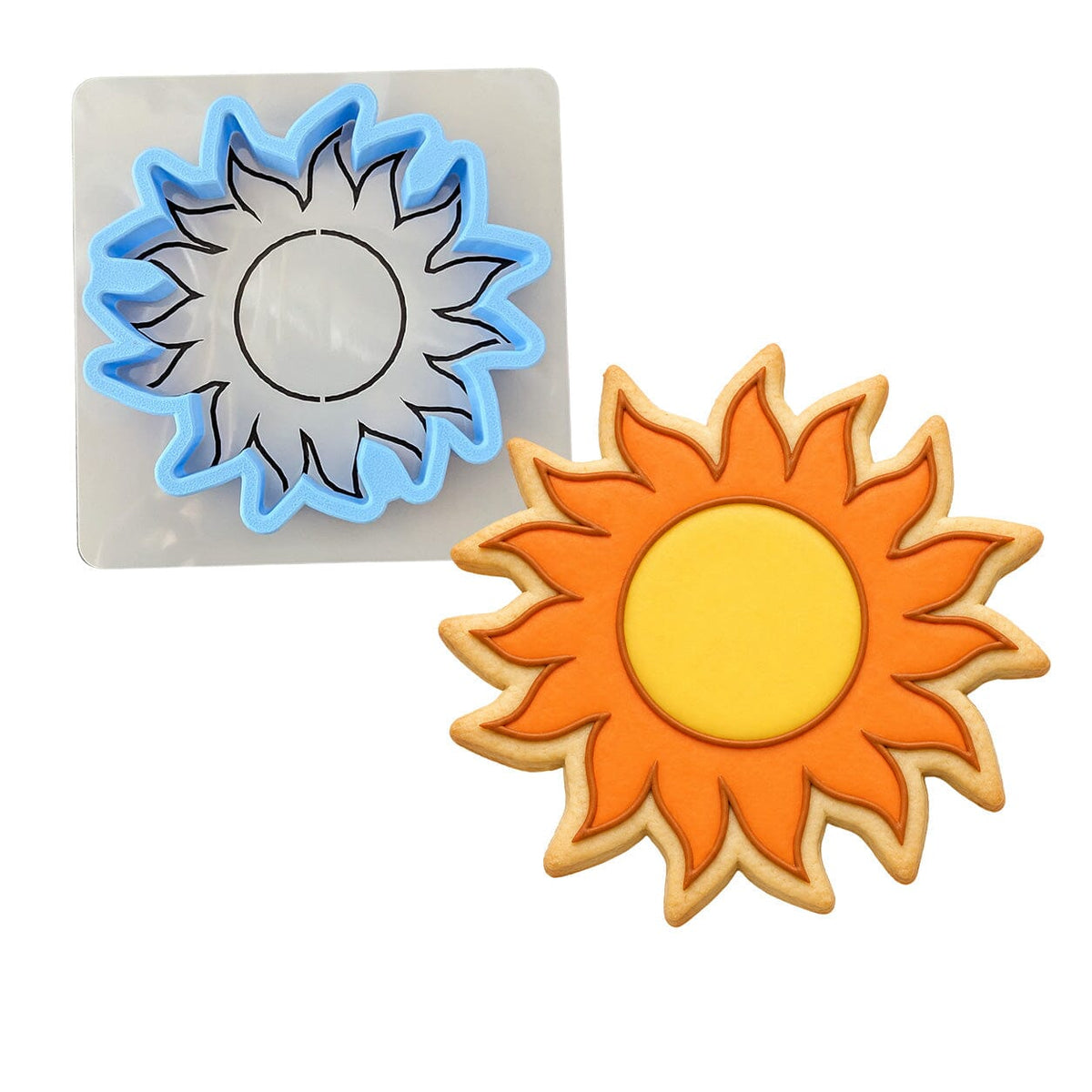Sun Cookie Cutter | Stamp | Stencil #1 Beach / Summer Cookie Cutter Lady MINI - 2 Inches (5cm) **BUNDLE** Cutter + Stencil 