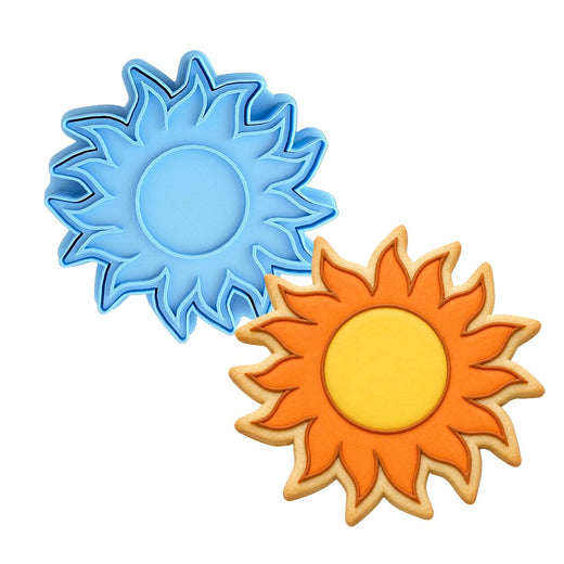 Sun Cookie Cutter | Stamp | Stencil #1 Beach / Summer Cookie Cutter Lady MINI - 2 Inches (5cm) **BUNDLE** Cutter + Stamp 
