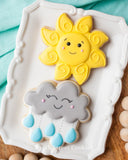 Sun Smiling Cookie Cutter Outline & Stamp Beach / Summer Cookie Cutter Lady 