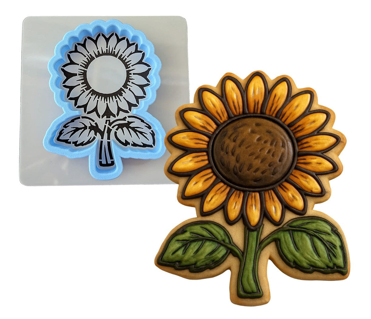 Sunflower Plant Leaf Cookie Cutter | Stamp | Stencil - SHARP EDGES - FAST Shipping - Choose Your Own Size! #1 Cookie Cutter Lady LITTLE - 3 Inches (7.62cm) **BUNDLE** Cutter + Stencil 