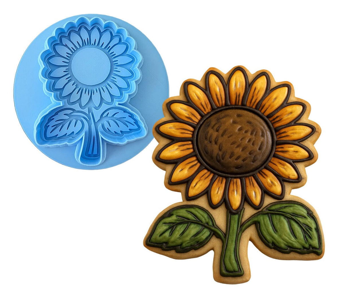 Sunflower Plant Leaf Cookie Cutter | Stamp | Stencil - SHARP EDGES - FAST Shipping - Choose Your Own Size! #1 Cookie Cutter Lady LITTLE - 3 Inches (7.62cm) **BUNDLE** Cutter + Debosser 