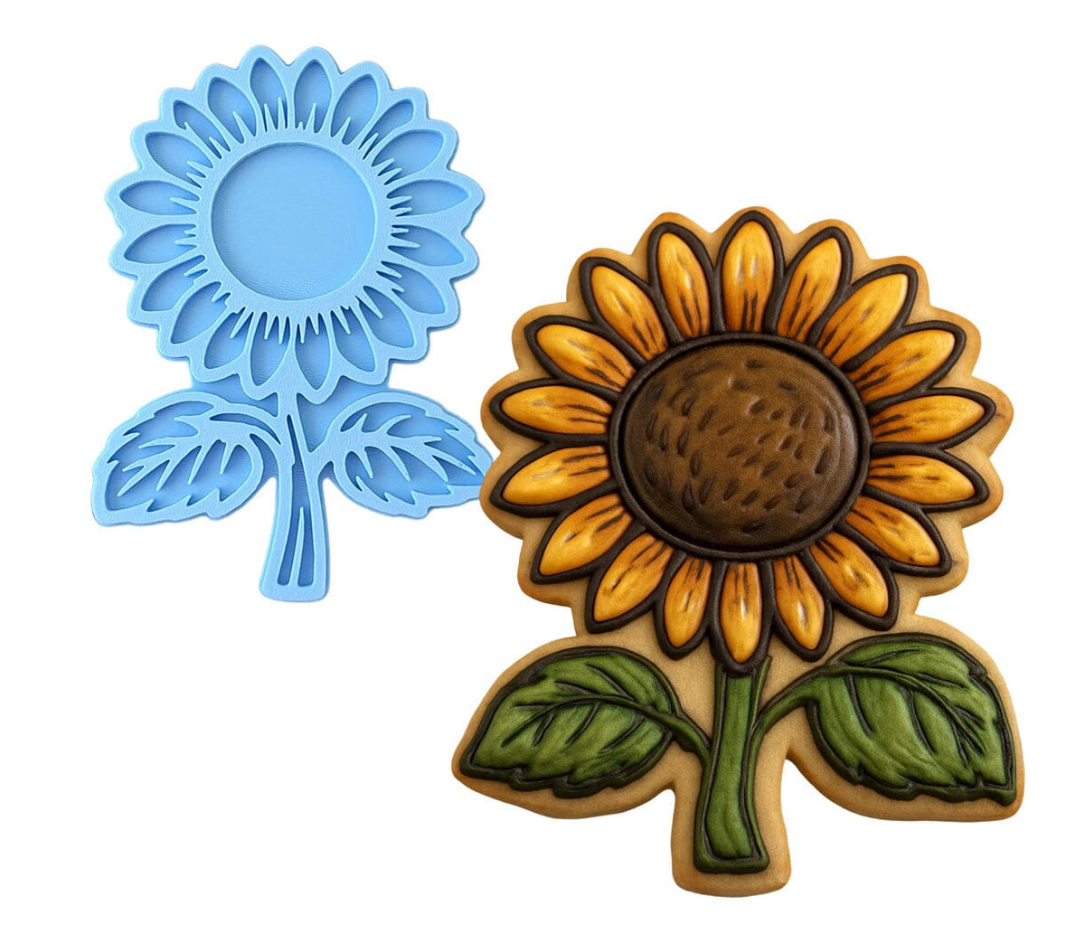 Sunflower Plant Leaf Cookie Cutter | Stamp | Stencil - SHARP EDGES - FAST Shipping - Choose Your Own Size! #1 Cookie Cutter Lady LITTLE - 3 Inches (7.62cm) Stamp ONLY 
