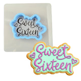 Sweet Sixteen Cookie Cutter | Stamp | Stencil #1 Mom / Dad / Bday / Party Cookie Cutter Lady MINI - 2 Inches (5cm) **BUNDLE** Cutter + Stencil 