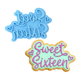 Sweet Sixteen Cookie Cutter | Stamp | Stencil #1 Mom / Dad / Bday / Party Cookie Cutter Lady MINI - 2 Inches (5cm) Stamp ONLY 