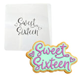Sweet Sixteen Cookie Cutter | Stamp | Stencil #1 Mom / Dad / Bday / Party Cookie Cutter Lady MINI - 2 Inches (5cm) Stencil ONLY 