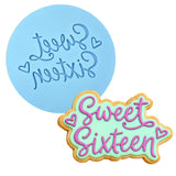 Sweet Sixteen Cookie Cutter | Stamp | Stencil #1 Mom / Dad / Bday / Party Cookie Cutter Lady MINI - 2 Inches (5cm) Debosser ONLY 