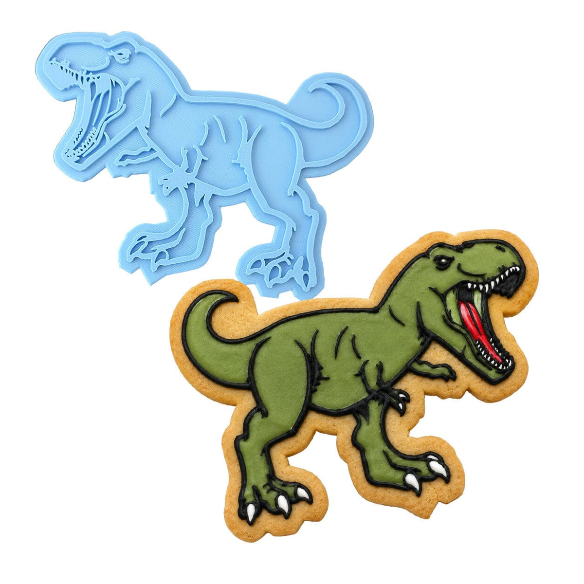 T- Rex Dinosaur Cookie Cutter | Stamp | Stencil #1 Animals & Dinosaurs Cookie Cutter Lady MINI - 2 Inches (5cm) Stamp ONLY 