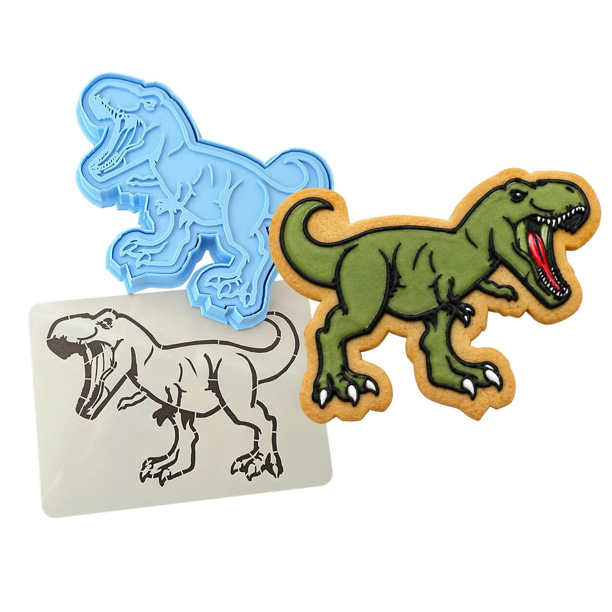 T- Rex Dinosaur Cookie Cutter | Stamp | Stencil #1 Animals & Dinosaurs Cookie Cutter Lady 