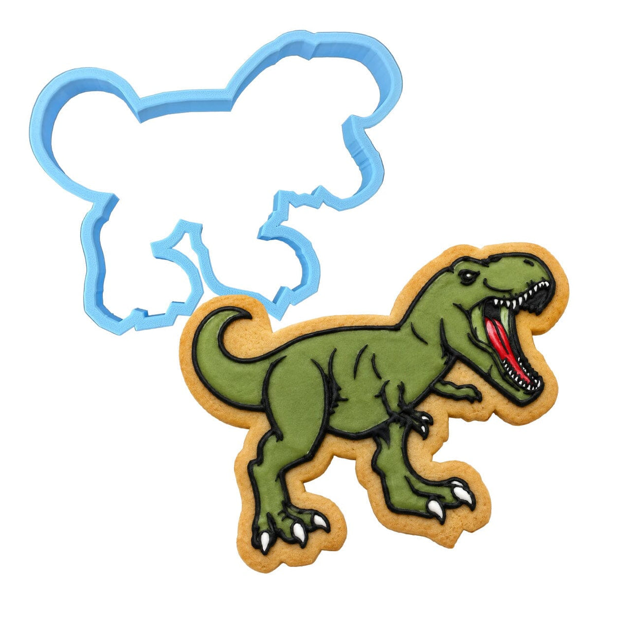 T- Rex Dinosaur Cookie Cutter | Stamp | Stencil #1 Animals & Dinosaurs Cookie Cutter Lady MINI - 2 Inches (5cm) Cookie Cutter ONLY (Outline) 