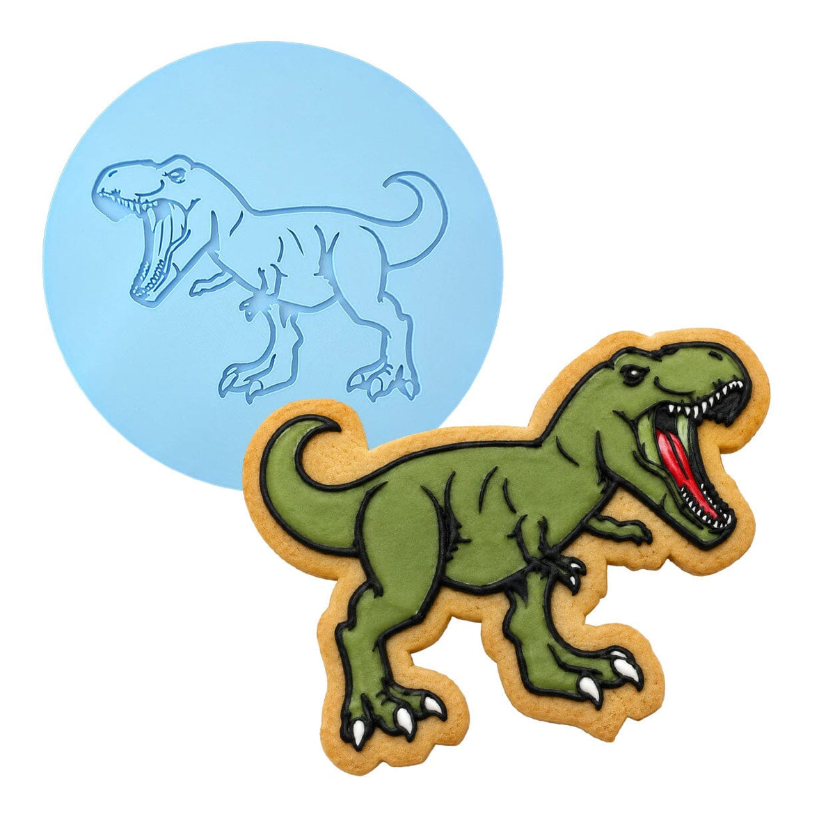 T- Rex Dinosaur Cookie Cutter | Stamp | Stencil #1 Animals & Dinosaurs Cookie Cutter Lady MINI - 2 Inches (5cm) Debosser ONLY 