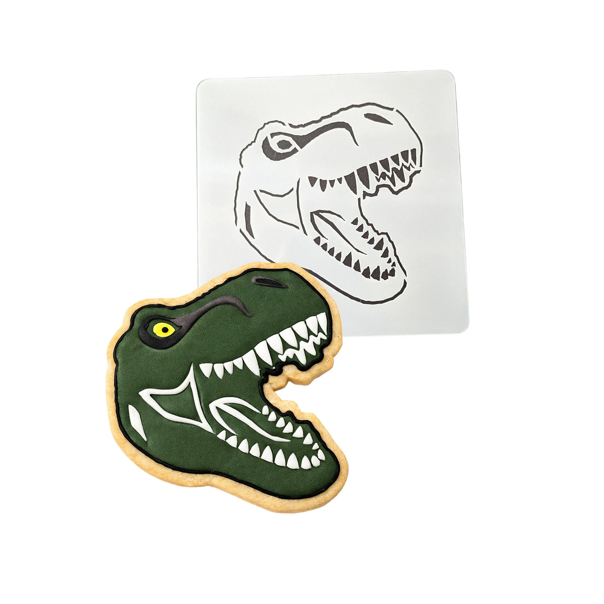 T-Rex Skull Cookie Cutter | Stamp | Stencil #2 Animals & Dinosaurs Cookie Cutter Lady MINI - 2 Inches (5cm) Stencil ONLY 