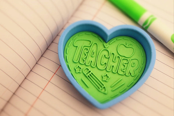 Teacher Pencil Apple Heart Cookie Cutter | Stamp | Stencil - SHARP EDGES - FAST Shipping - Choose Your Own Size! #1 Cookie Cutter Lady 