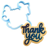 Thank You Cookie Cutter | Stamp | Stencil - SHARP EDGES - FAST Shipping - Choose Your Own Size! #2 Cookie Cutter Lady LITTLE - 3 Inches (7.62cm) Cookie Cutter ONLY (Outline) 