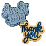 Thank You Cookie Cutter | Stamp | Stencil - SHARP EDGES - FAST Shipping - Choose Your Own Size! #2 Cookie Cutter Lady LITTLE - 3 Inches (7.62cm) **BUNDLE** Cutter + Stamp 