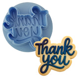 Thank You Cookie Cutter | Stamp | Stencil - SHARP EDGES - FAST Shipping - Choose Your Own Size! #2 Cookie Cutter Lady LITTLE - 3 Inches (7.62cm) **BUNDLE** Cutter + Debosser 