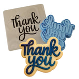 Thank You Cookie Cutter | Stamp | Stencil - SHARP EDGES - FAST Shipping - Choose Your Own Size! #2 Cookie Cutter Lady LITTLE - 3 Inches (7.62cm) **BUNDLE** Cutter + Stamp + Stencil 