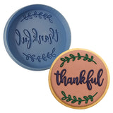 Thankful Cookie Cutter Outline & Stamp #1 Xmas / Winter / NYE Cookie Cutter Lady MINI - 2 Inches (5cm) **BUNDLE** Cutter + Debosser 