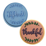 Thankful Cookie Cutter Outline & Stamp #1 Xmas / Winter / NYE Cookie Cutter Lady MINI - 2 Inches (5cm) **BUNDLE** Cutter + Stamp 