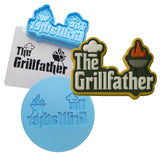 the grillfather logo and the grillfathers badge