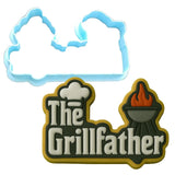 a cookie cutter with a picture of a grill on it