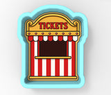 a picture of a ticket booth on a white background