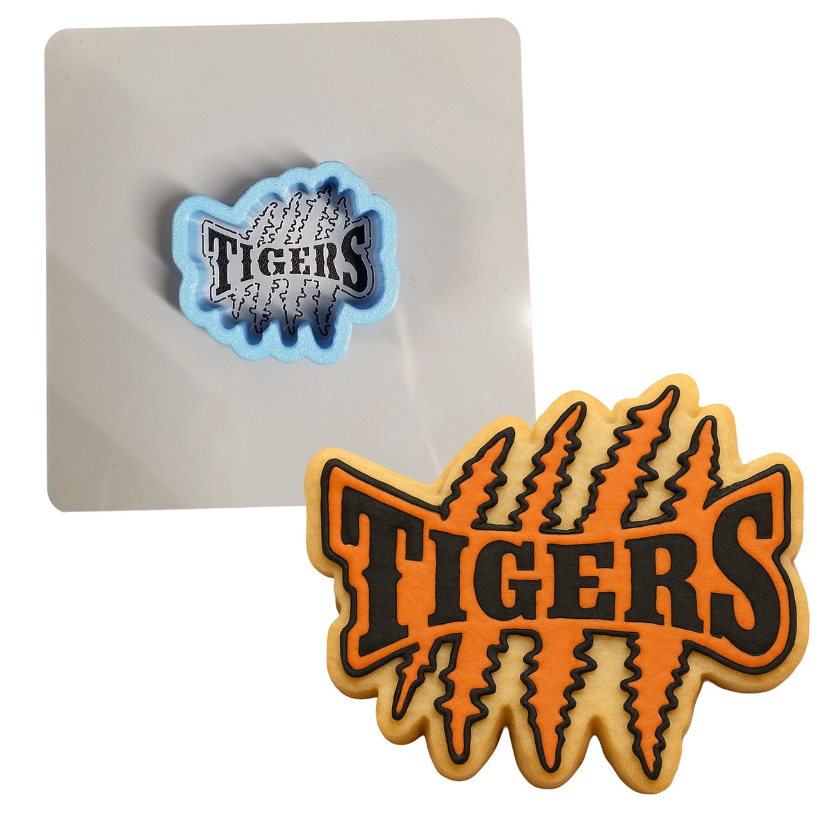 Tiger Claw Scratch Cookie Cutter | Stamp | Stencil #1 Animals & Dinosaurs Cookie Cutter Lady MINI - 2 Inches (5cm) **BUNDLE** Cutter + Stencil 