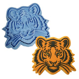 Tiger Face Cookie Cutter | Stamp | Stencil #2 Animals & Dinosaurs Cookie Cutter Lady MINI - 2 Inches (5cm) **BUNDLE** Cutter + Stamp 