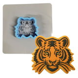 Tiger Face Cookie Cutter | Stamp | Stencil #2 Animals & Dinosaurs Cookie Cutter Lady MINI - 2 Inches (5cm) **BUNDLE** Cutter + Stencil 