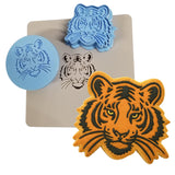 Tiger Face Cookie Cutter | Stamp | Stencil #2 Animals & Dinosaurs Cookie Cutter Lady MINI - 2 Inches (5cm) **FULL SET BUNDLE** Cutter + Stamp + Stencil + Debosser **BEST DEAL** 