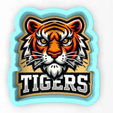 a close up of a tiger face on a white background