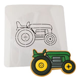 Tractor Cookie Cutter Outline & Stamp Comic Book / Vehicles Cookie Cutter Lady MINI - 2 Inches (5cm) Stencil ONLY 