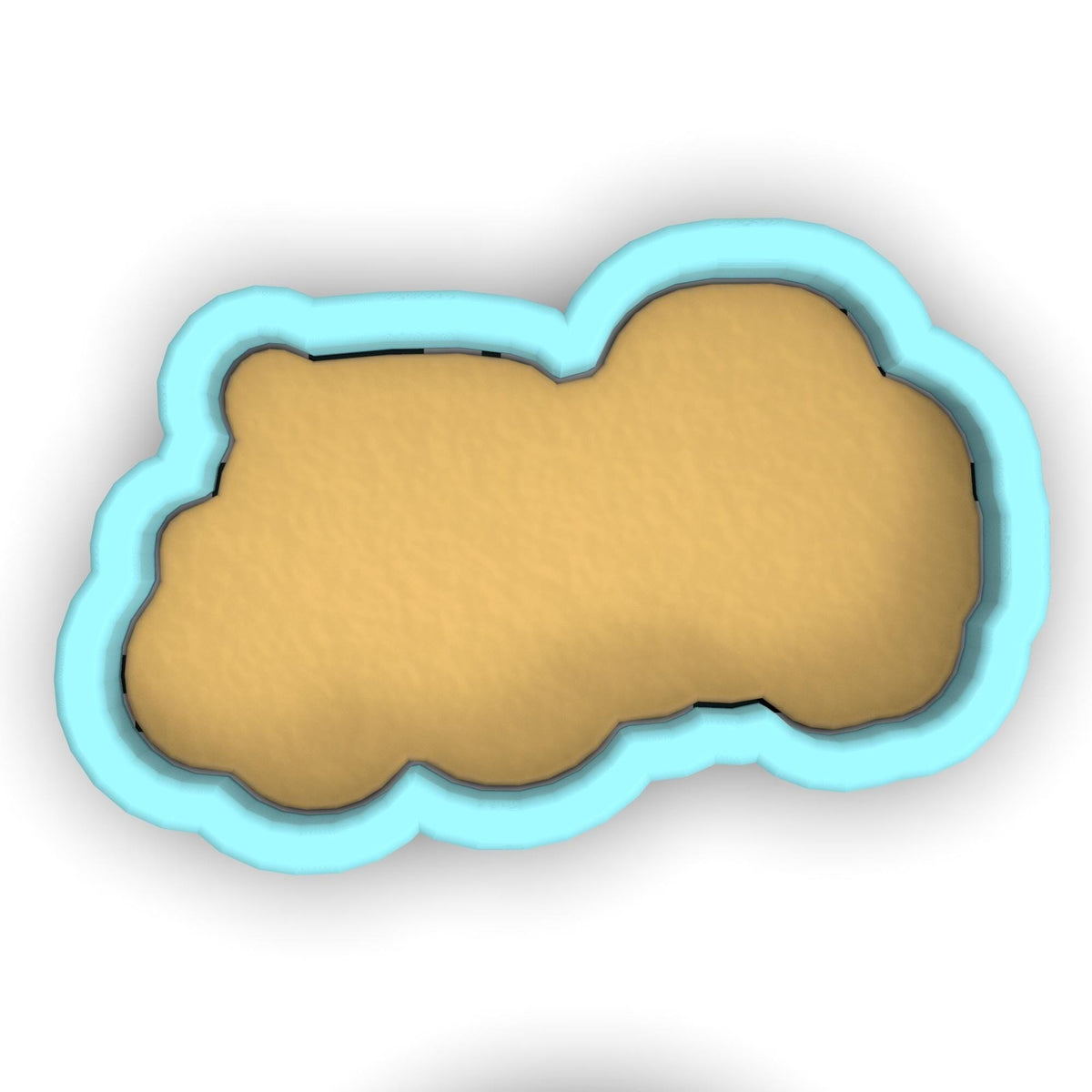 a cookie shaped like a cloud on a white background