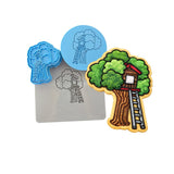 Tree House Cookie Cutter | Stamp | Stencil #1 Miscellaneous Cookie Cutter Lady MINI - 2 Inches (5cm) **FULL SET BUNDLE** Cutter + Stamp + Stencil + Debosser **BEST DEAL** 