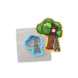 Tree House Cookie Cutter | Stamp | Stencil #1 Miscellaneous Cookie Cutter Lady MINI - 2 Inches (5cm) **BUNDLE** Cutter + Stencil 