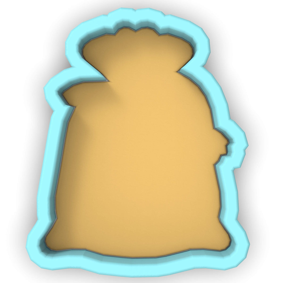 a cookie cutter shaped like a bag of bread