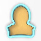 a paper cut out of a person's head